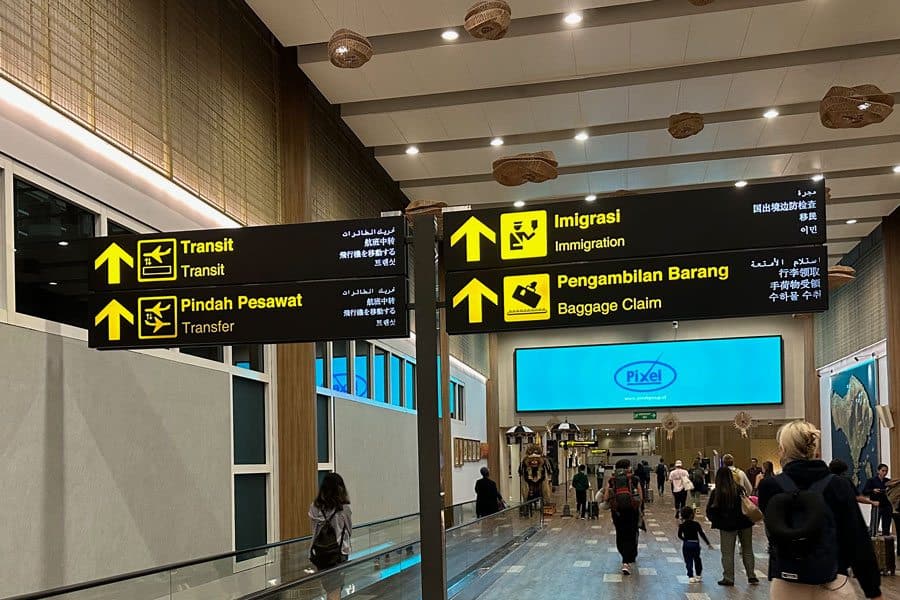 Wayfinding Signage at I Gusti Ngurah Rai Airport.