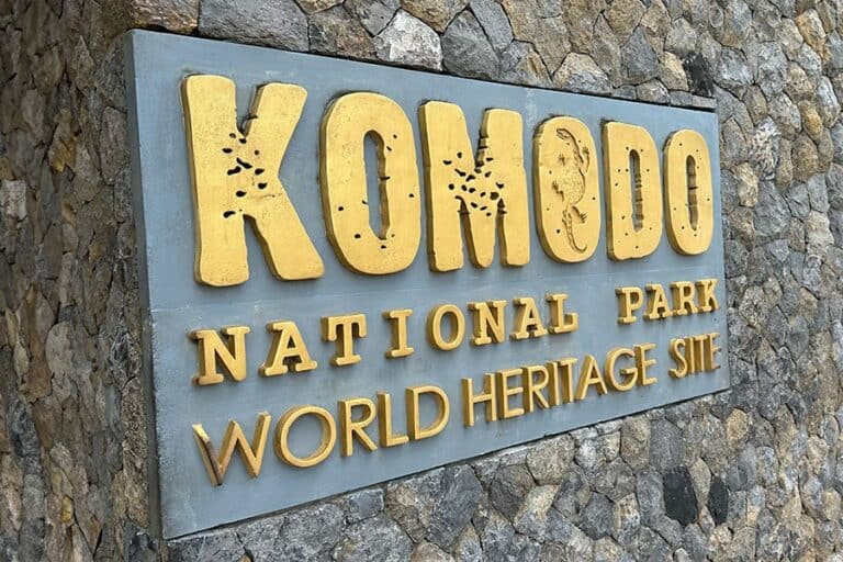 Sign of Komodo National Park World Heritage Site